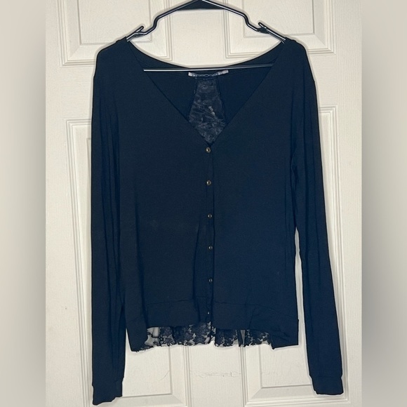 RPS Addict Black Lace Trim Cardigan, Large - Picture 2 of 5